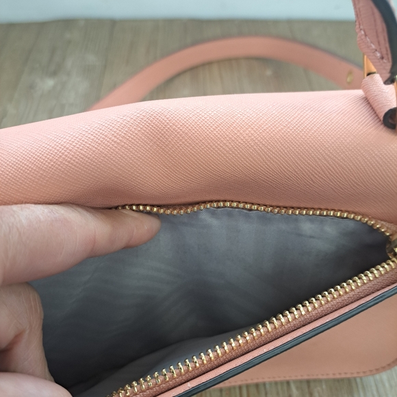 Rebecca mincoff peony Darren pink sofiano leather small messanger bag with gold - Picture 5 of 8